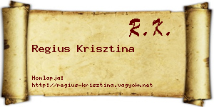 Regius Krisztina névjegykártya