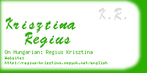 krisztina regius business card